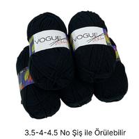 İH6310 - 690 gr. (5 Adet) Nako vogue ihraç Siyah İhraç Fazlası İp