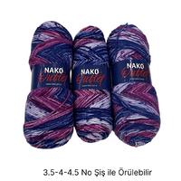 İH6914 - 400 gr. (3 Adet) Nako uzun sarım batik  İhraç Fazlası İp