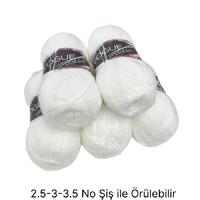 İH6334 - 440 gr. (5 Adet) Nako vogue bebe beyaz İhraç Fazlası İp