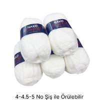 İH6342 - 500 gr. (5 Adet) Nako outlet beyaz  İhraç Fazlası İp