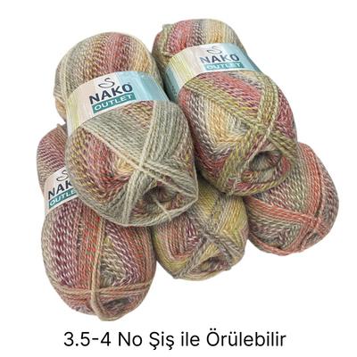 İH6389  - 590 gr. (5 Adet) Nako outlet yünlü moher İhraç Fazlası İp
