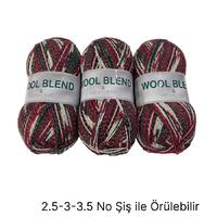 İH6405 - 300 gr. (3 Adet) % 73 yün simli batik ihraç  İhraç Fazlası İp