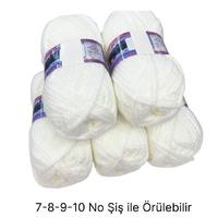 İH6417 - 740 gr. (5 Adet) Spagetti kalınlık beyaz İhraç Fazlası İp