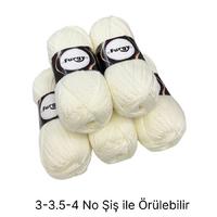 İH6426 - 520 gr. (5 Adet) Nako pırlanta ekru İhraç Fazlası İp