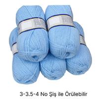 İH6457 - 500 gr. (5 Adet) Bebe Mavi İhraç Fazlası İp