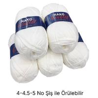 İH6475 - 700 gr. (5 Adet) Nako outlet beyaz  İhraçFazlası İp