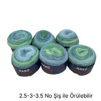 İH6486 - 574 gr. (6 Adet) Nako outlet angora tiftik batik Fazlası İp
