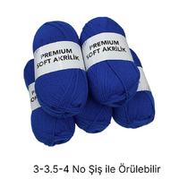 İH6497 - 500 gr. (5 Adet) Yumuşak doku ince saks mavi ihraç Fazlası İp