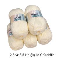 İH6504 - 500 gr. (5 Adet) Nako outlet yumuşak doku ince krem İhraç Fazlası İp