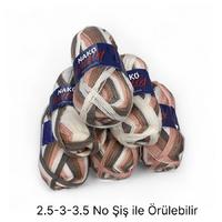 İH6511 - 946 gr. (6 Adet) Nako outlet tığlık ince batik Fazlası İp