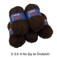 İH6513 - 480 gr. (5 Adet) Nako outlet kahverengi İhraç Fazlası İp