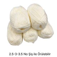 İH6521 - 500 gr. (5 Adet) Nako pırlanta ekru İhraç Fazlası İp