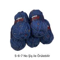 İH6545 - 458 gr. (5 Adet) Nako outlet spagetti kalınlık yumuşak doku tweedli İhraç Fazlası İp
