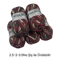 İH6554 -500 gr. (5 Adet) % 73 yün simli batik ihraç Fazlası İp