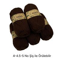 İH6577 - 500 gr. (5 Adet)Nako doğa dostu kahverengi İhraç Fazlası İp