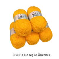 İH6593 - 640 gr. (5 Adet) Nako outlet sarı İhraç Fazlası İp