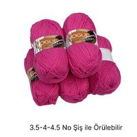 İH6596 - 464 gr. (5 Adet)Nako outlet koyu pembe İhraç Fazlası İp