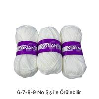 İH6615 - 292 gr. (3 Adet) Spagetti kalınlık beyaz İhraç Fazlası İp