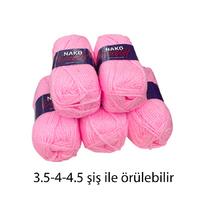 İH6644 - 500 gr. (5 Adet) Nako Outlet yumuşak dokulu Pembe İhraç Fazlası İp
