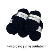 İH6648 - 500 gr. (5 Adet) % 75 yün nako vogue siyah İhraç Fazlası İp