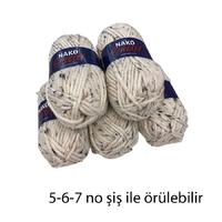 İH6659 - 488 gr. (5 Adet) Nako outlet spagetti kalınlık yumuşak dokulu  tweedli İhraç Fazlası İp