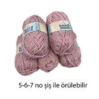 İH6670 - 490 gr. (5 Adet) Nako outlet spagetti kalınlık yumuşak dokulu tweedli İhraç Fazlası İp