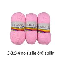 İH6676 - 300 gr. (3 Adet) Bebe yünü pembe yumuşak dokulu İhraç Fazlası İp