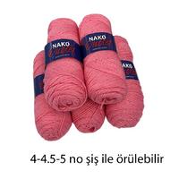 İH6680 - 600 gr. (5 Adet) Simli nako outlet yumuşak dokulu İhraç Fazlası İp