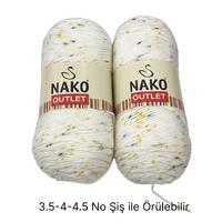 İH6697 - 420 gr. (2 Adet) Nako outlet tweedli uzun sarım  İhraç Fazlası İp