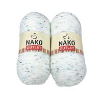 İH6698 - 420 gr. (2 Adet) Nako outlet tweedli uzun sarım  İhraç Fazlası İp