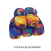 İH6728 - 560 gr. (5 Adet)Nako outlet Moher batik İhraç Fazlası İp