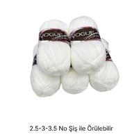 İH6731 - 470 gr. (5 Adet) Nako vogue yumuşak doku beyaz İhraç Fazlası İp