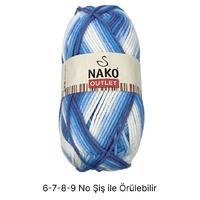 İH6754 -  320 gr. (1 Adet) Nako outlet yumuşak doku kalın batik İhraç Fazlası İp