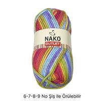 İH6756 - 304 gr. (1 Adet)Nako outlet yumuşak doku kalın batik İhraç Fazlası İp