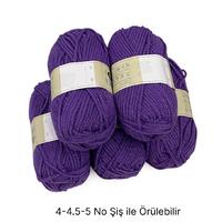 İH6810 - 490 gr. (5 Adet) Nako ihraç mor Fazlası İp