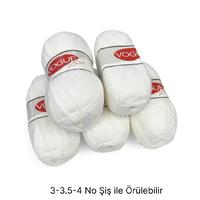 İH6813 - 600 gr. (5 Adet) Nako vogue ince beyaz ihraç Fazlası İp