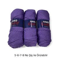 İH6836 - 430 gr. (3 Adet) Nako outlet yumuşak doku lacivert İhraç Fazlası İp