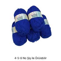 İH6860 - 500 gr. (5 Adet) Nako outlet saks mavi  İhraç Fazlası İp