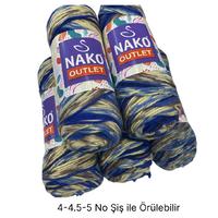 İH6863 - 720 gr. (5 Adet) Nako outlet uzun sarım batik İhraç Fazlası İp