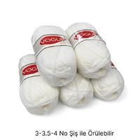 İH6944 - 486 gr. (5 Adet) Nako vogue kırık beyaz İhraç Fazlası İp