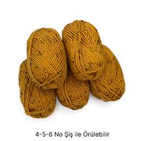 İH6948 - 500 gr. (5 Adet) % 25 yün tweedli hardal  İhraç Fazlası İp