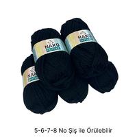 İH6960 - 5450 gr. (5 Adet) Spagetti nako outlet siyah  İhraç Fazlası İp