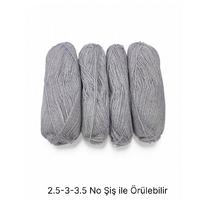 İH6985 - 266 gr. (4 Adet) Simli ince gri İhraç Fazlası İp