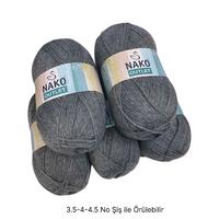 İH7007 - 524 gr. (5 Adet) Nako outlet gri moher İhraç Fazlası İp