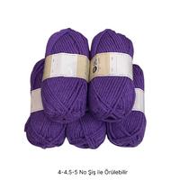 İH7066 - 500 gr. (5 Adet) Nako İhraç Mor İhraç Fazlası İp