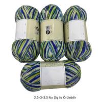 İH7207 - 428 gr. (4 Adet) % 75 yün ince batik İhraç Fazlası İp