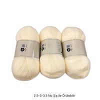 İH7273 - 314 gr. (3 Adet) İnce tiftik krem İhraç Fazlası İp