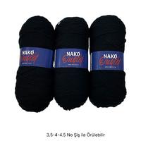 İH7353 - 518 gr. (3 Adet) Nako outlet uzun sarım siyah İhraç Fazlası İp