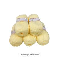 İH7372 - 480 gr. (5 Adet) İnce tığlık açık sarı İhraç Fazlası İp