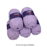 İH7516 - 480 gr. (5 Adet) Nako outlet lila İhraç Fazlası İp